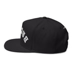 Flat Bill Cap — 'BACK UP' Upside Logo Embroidered Streetwear Snapback Hat