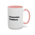 Insomniac Goddess Accent Coffee Mug — Funny Menopause Night Waking Gift