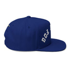 Flat Bill Cap — Brain Fog Upside-Down Embroidered Vintage Arch Snapback