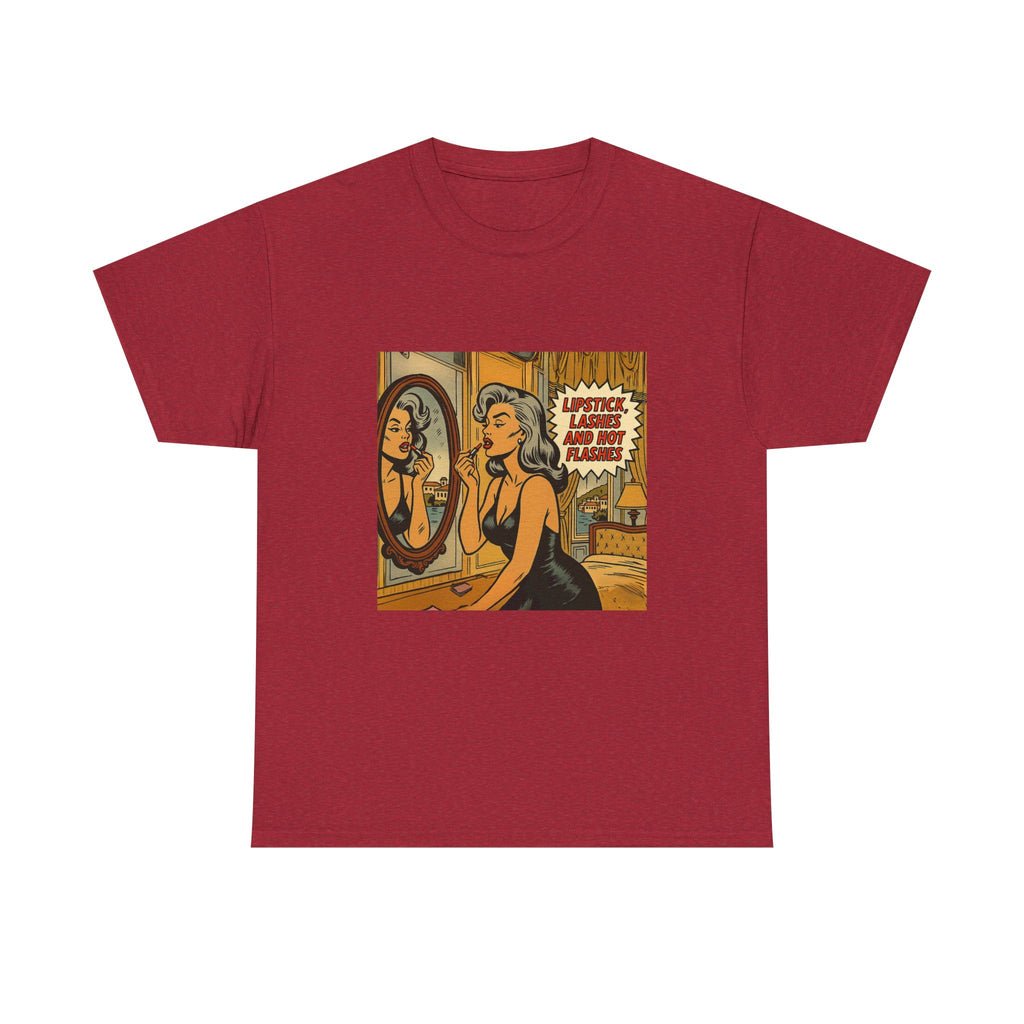 Lipstick, Lashes & Hot Flashes – Retro Women’s T-Shirt | Hot Flash Muse