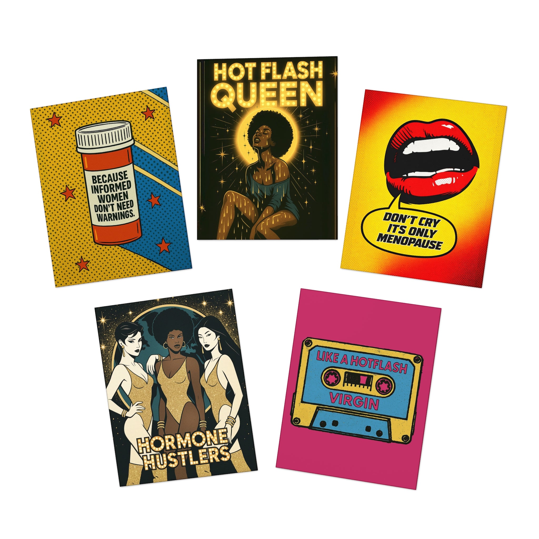 Menopause Blank Greeting Cards 5-Pack