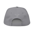 Embroidered Flat Bill Cap — 'Neurotica' Upside Arched Logo Snapback
