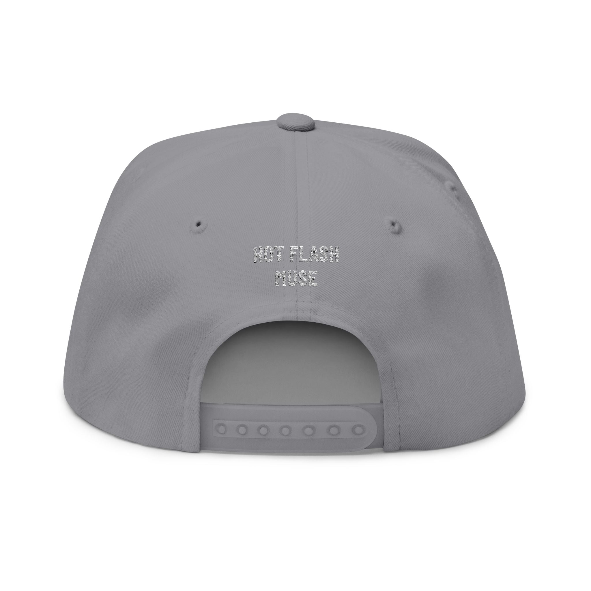 Embroidered Flat Bill Cap — 'Neurotica' Upside Arched Logo Snapback