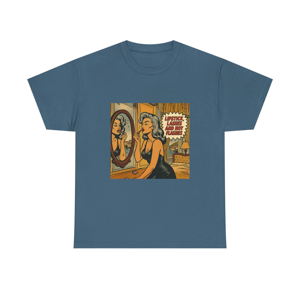 Lipstick, Lashes & Hot Flashes – Retro Women’s T-Shirt | Hot Flash Muse