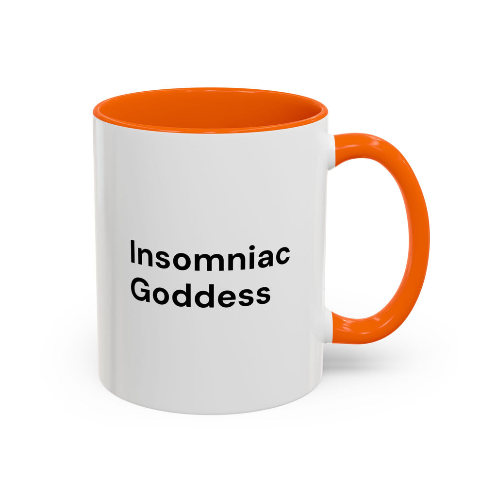 Insomniac Goddess Accent Coffee Mug — Funny Menopause Night Waking Gift