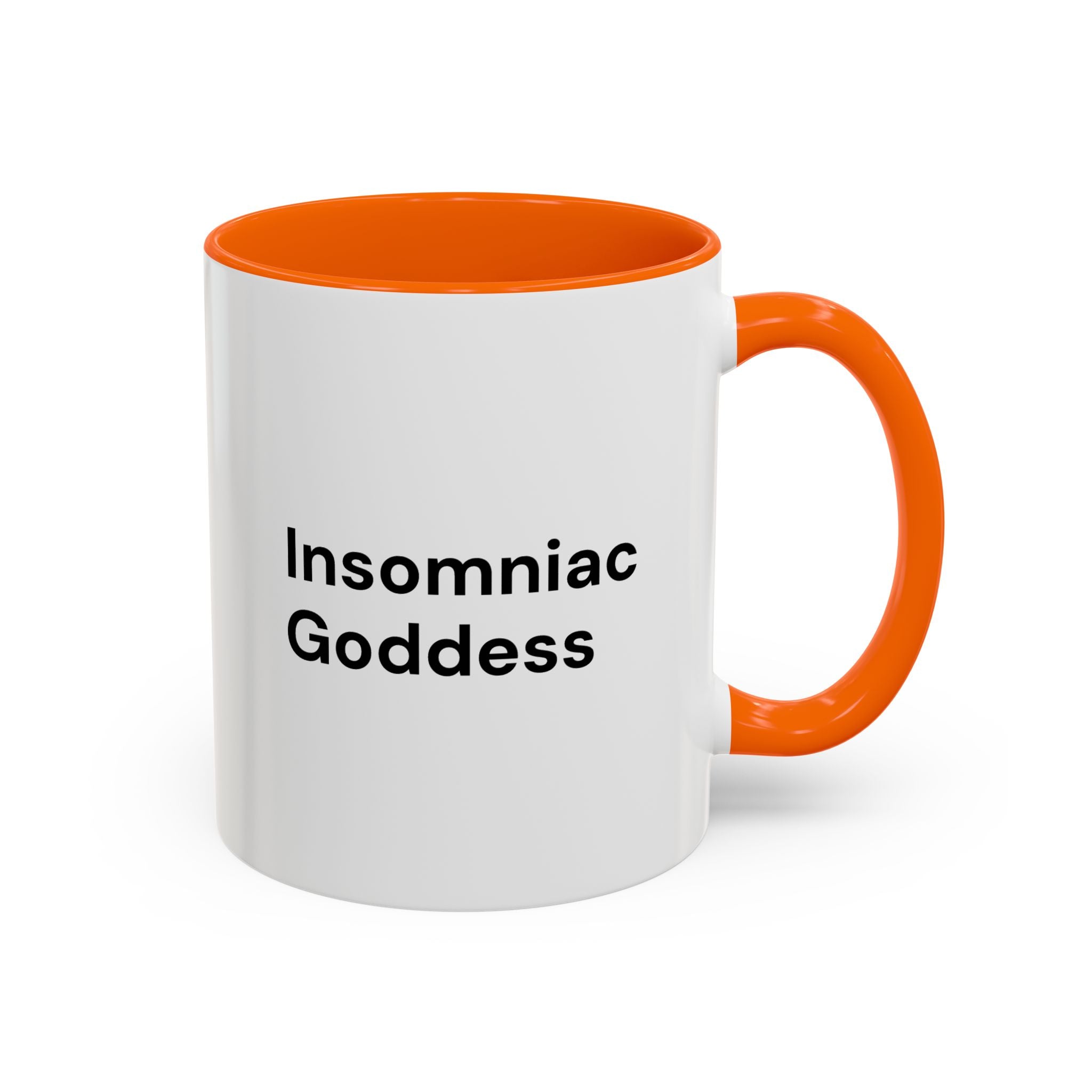 Insomniac Goddess Accent Coffee Mug — Funny Menopause Night Waking Gift