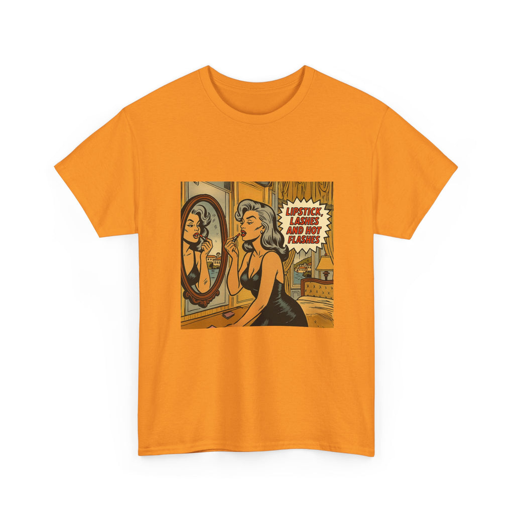 Lipstick, Lashes & Hot Flashes – Retro Women’s T-Shirt | Hot Flash Muse