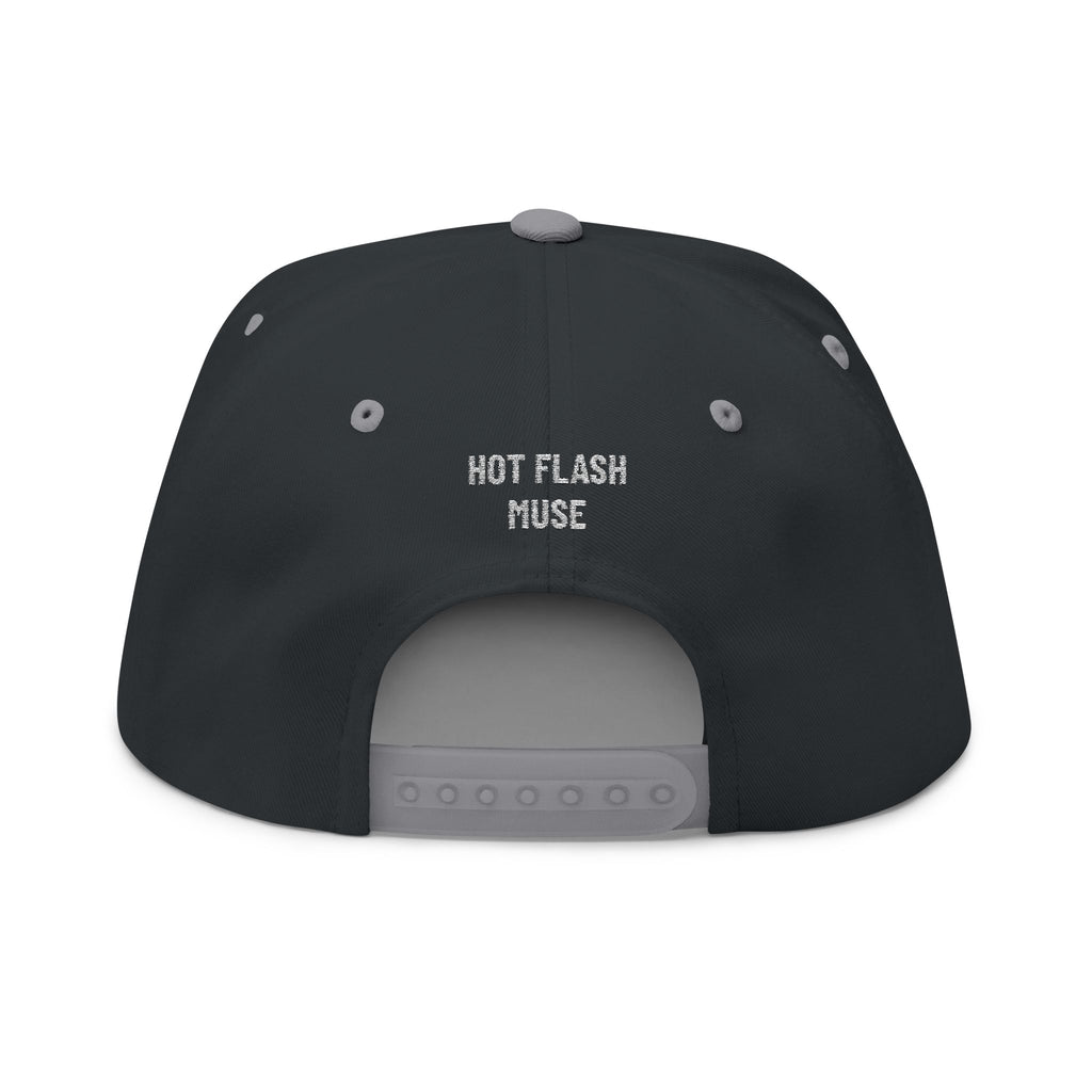 Flat Bill Cap - 'THE PAUSE' Upside Embroidered Arch Logo Snapback