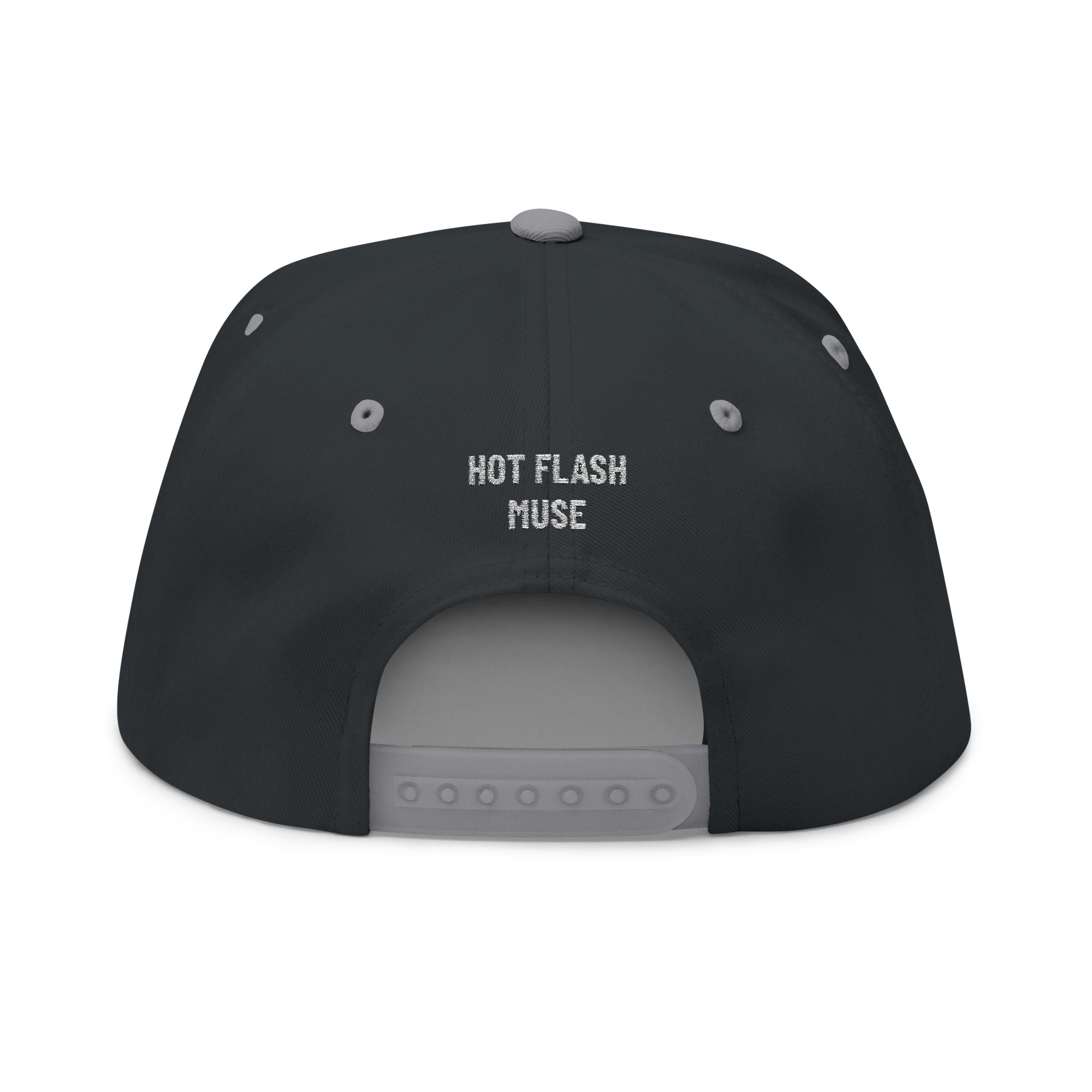 Flat Bill Cap - 'THE PAUSE' Upside Embroidered Arch Logo Snapback