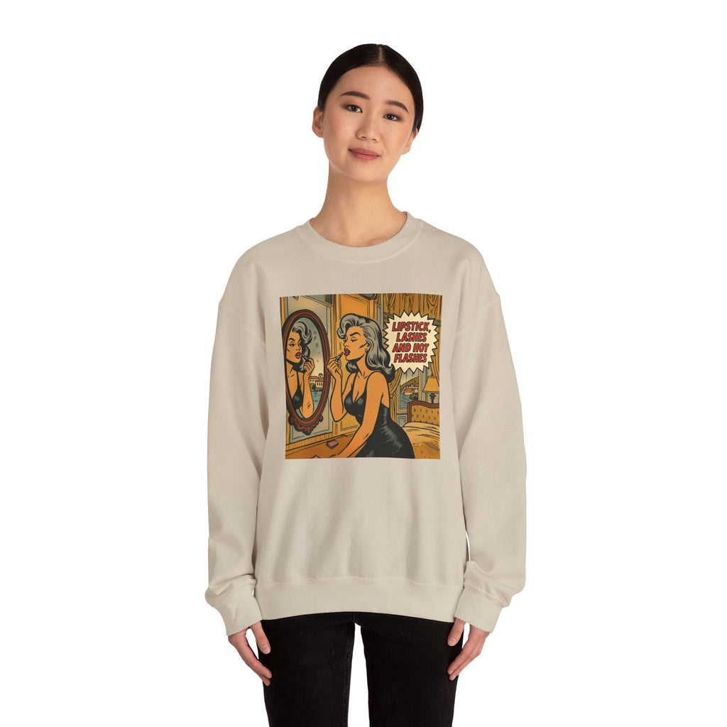 Lipstick, Lashes & Hot Flashes Crewneck