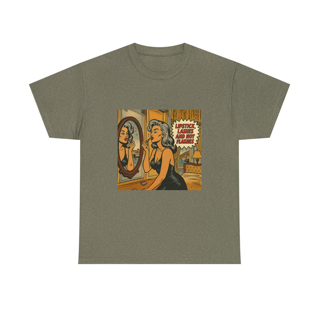 Lipstick, Lashes & Hot Flashes – Retro Women’s T-Shirt | Hot Flash Muse