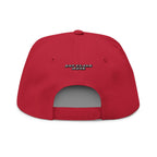 Flat Bill Cap — Embroidered 'Hot Flash' Retro Arch Hat