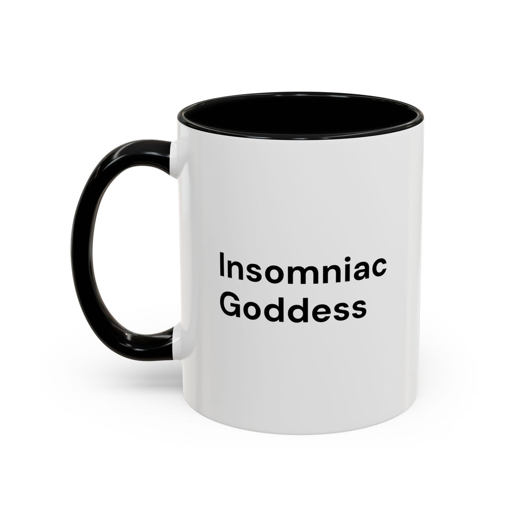 Insomniac Goddess Accent Coffee Mug — Funny Menopause Night Waking Gift