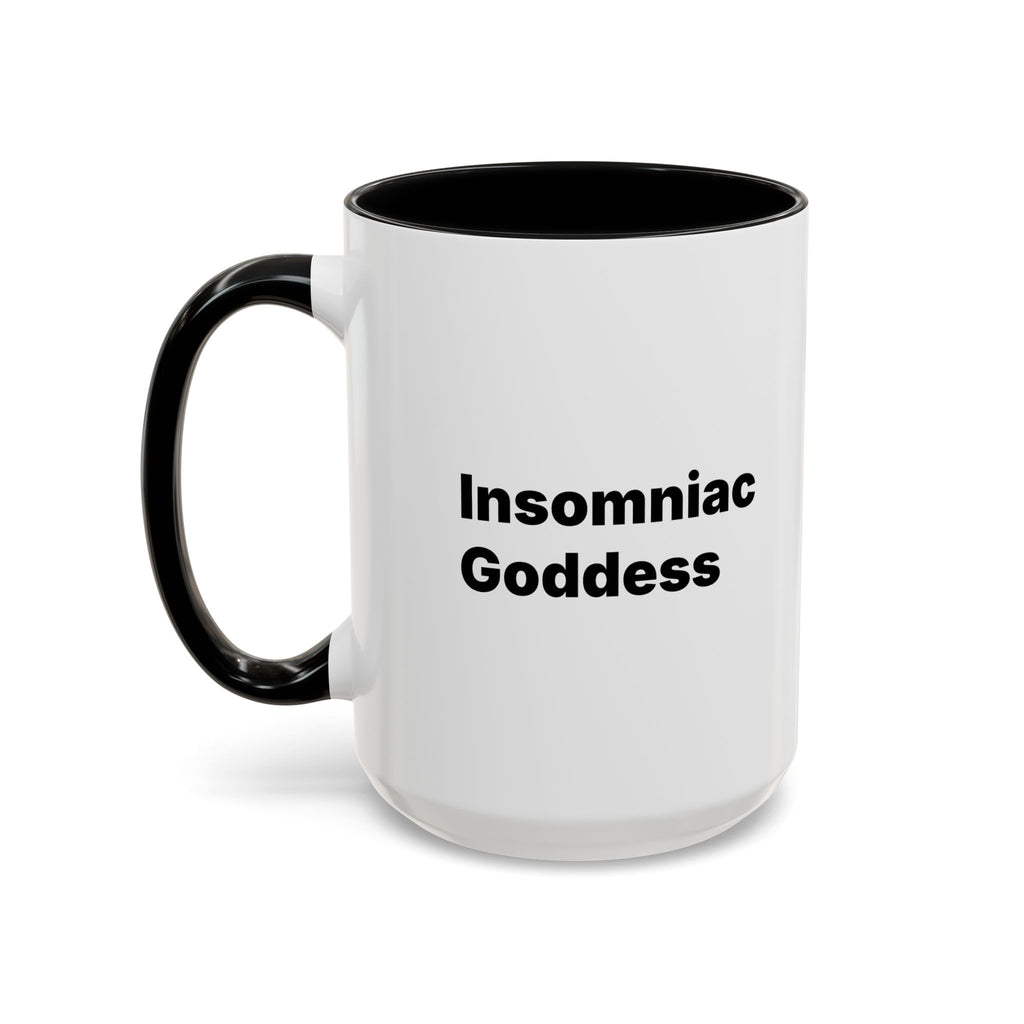 Insomniac Goddess Accent Coffee Mug — Funny Menopause Night Waking Gift