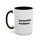 Insomniac Goddess Accent Coffee Mug — Funny Menopause Night Waking Gift