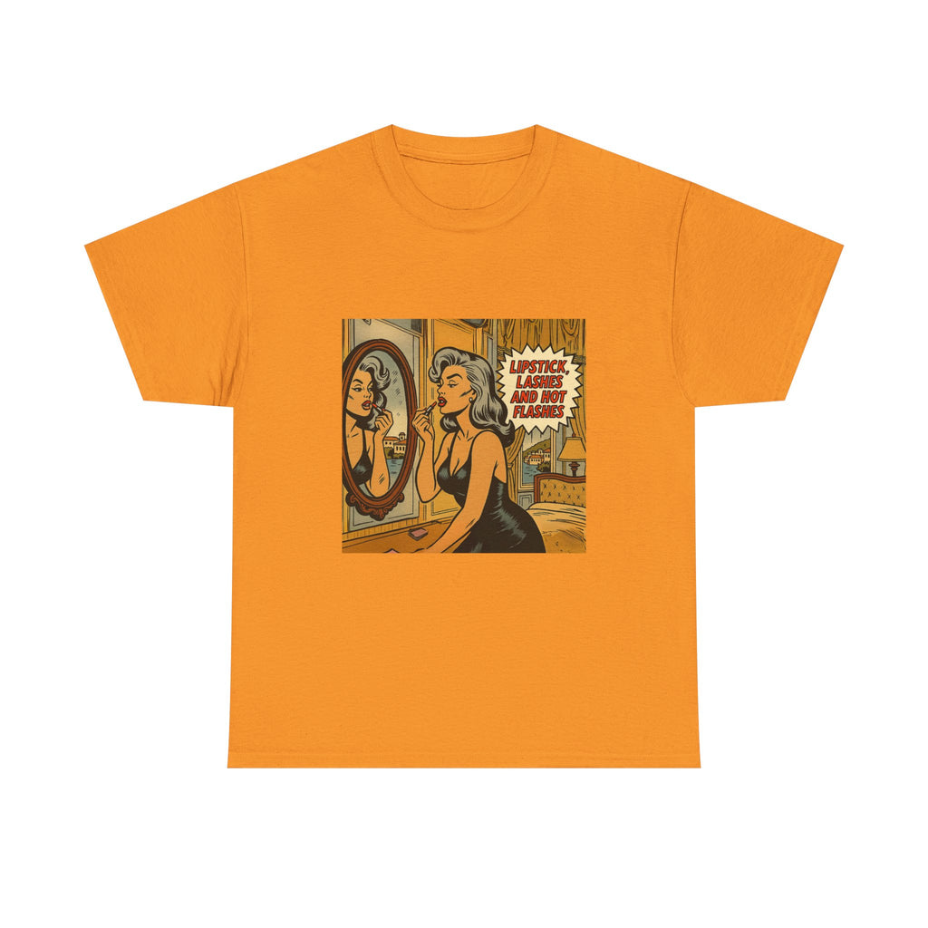 Lipstick, Lashes & Hot Flashes – Retro Women’s T-Shirt | Hot Flash Muse
