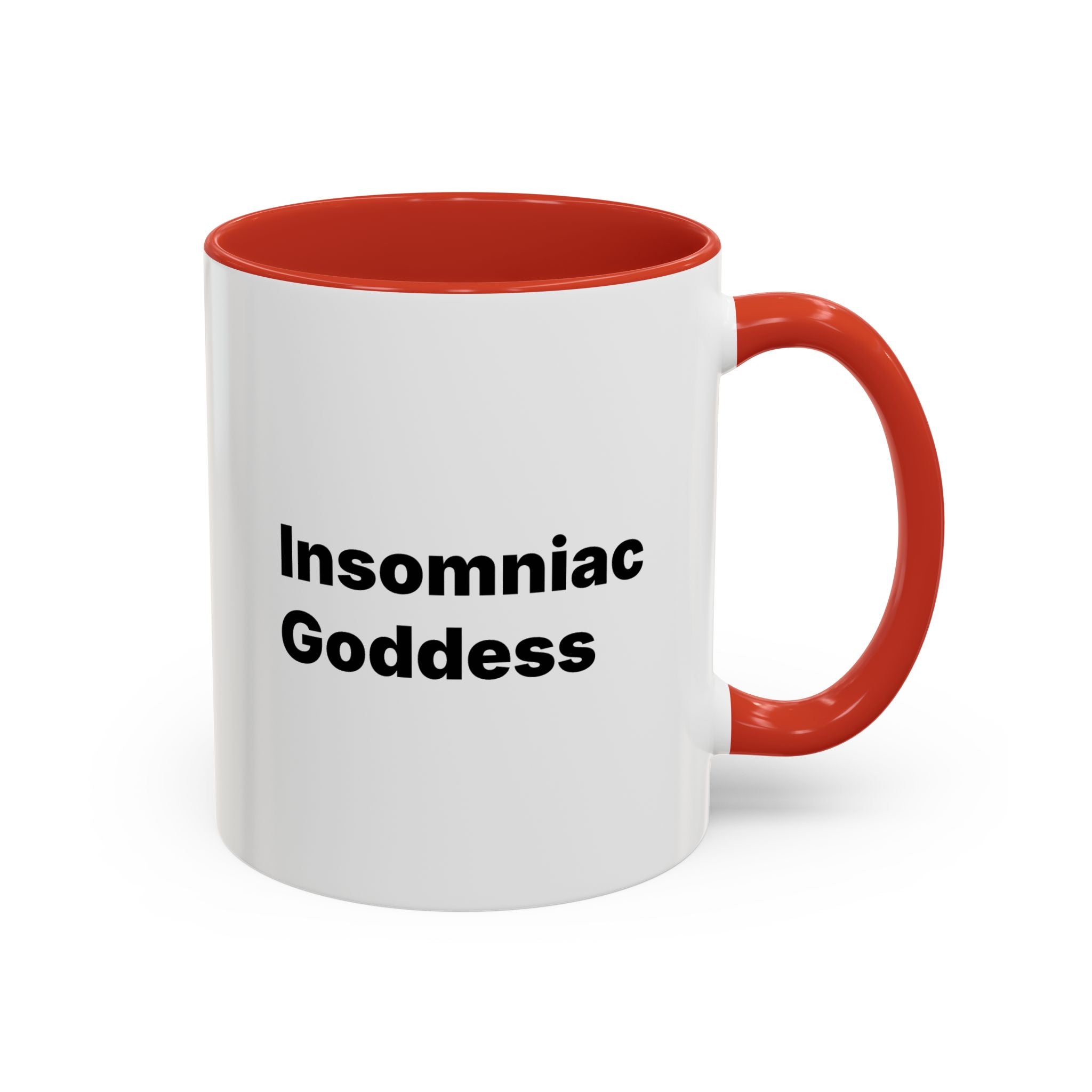 Insomniac Goddess Accent Coffee Mug — Funny Menopause Night Waking Gift