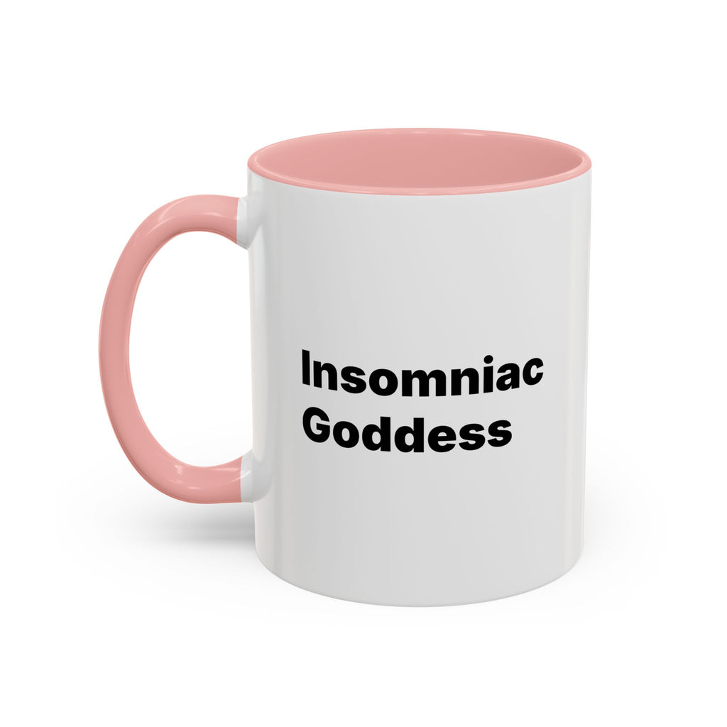 Insomniac Goddess Accent Coffee Mug — Funny Menopause Night Waking Gift