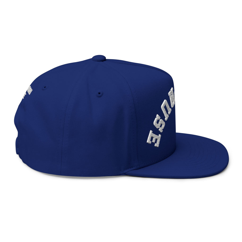 Flat Bill Cap - 'THE PAUSE' Upside Embroidered Arch Logo Snapback