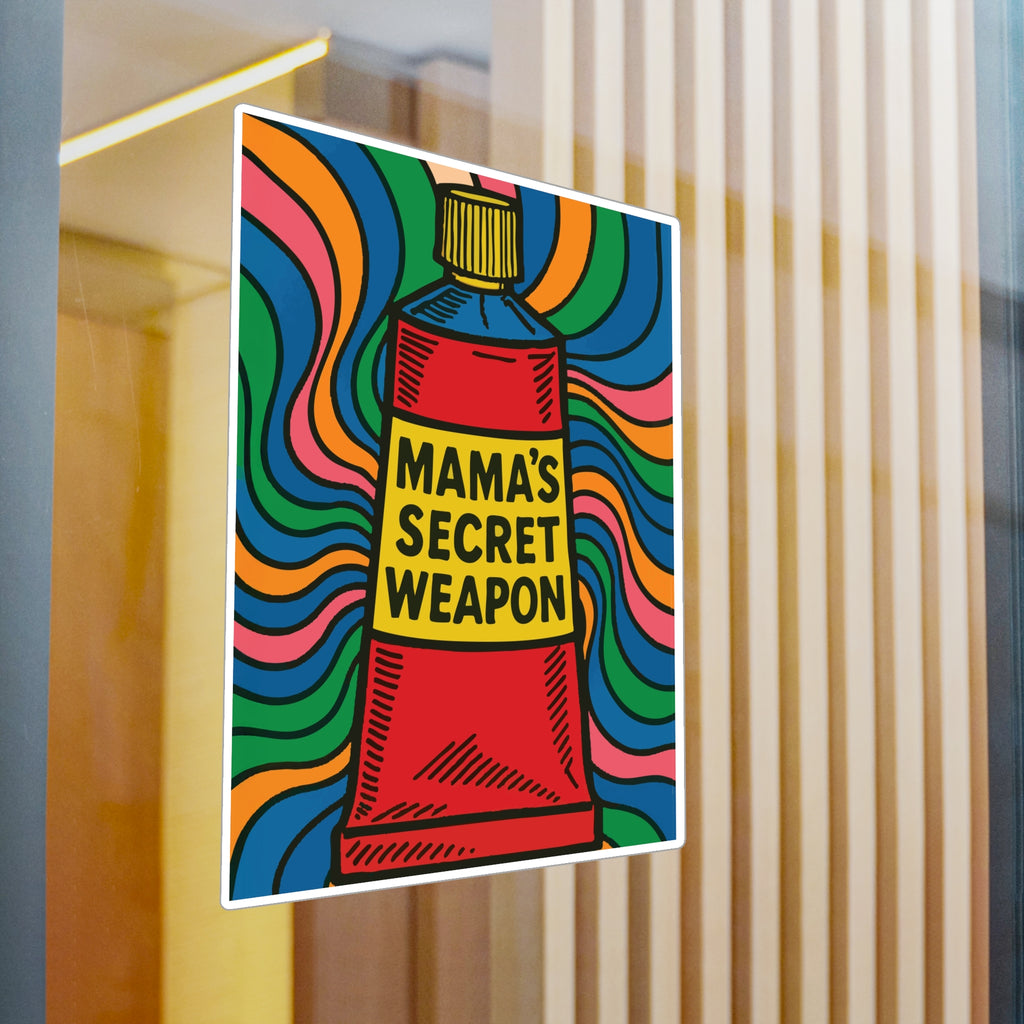 Mama’s Secret Weapon. Retro Kiss-Cut Vinyl Sticker