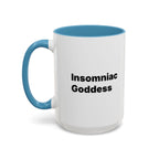Insomniac Goddess Accent Coffee Mug — Funny Menopause Night Waking Gift
