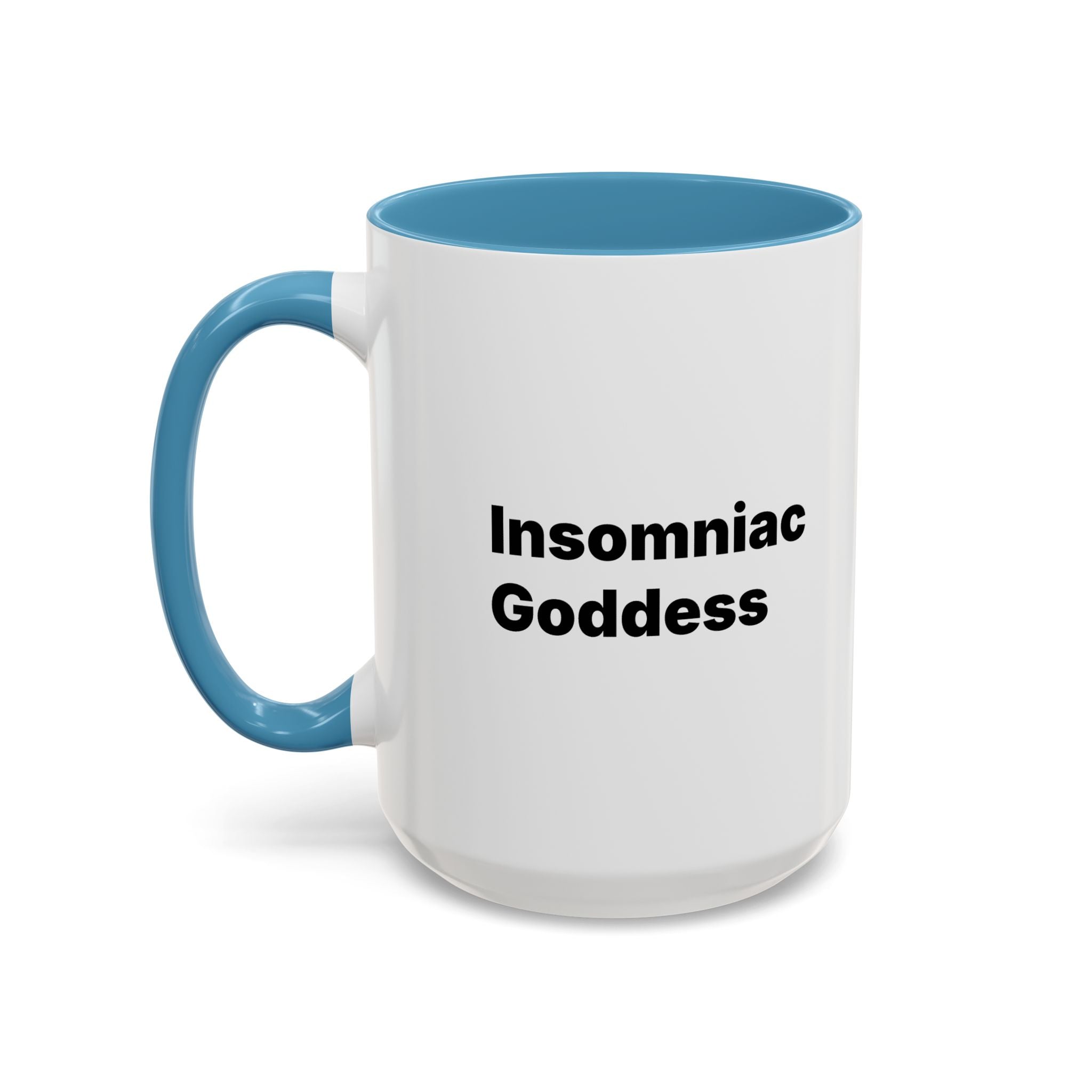 Insomniac Goddess Accent Coffee Mug — Funny Menopause Night Waking Gift