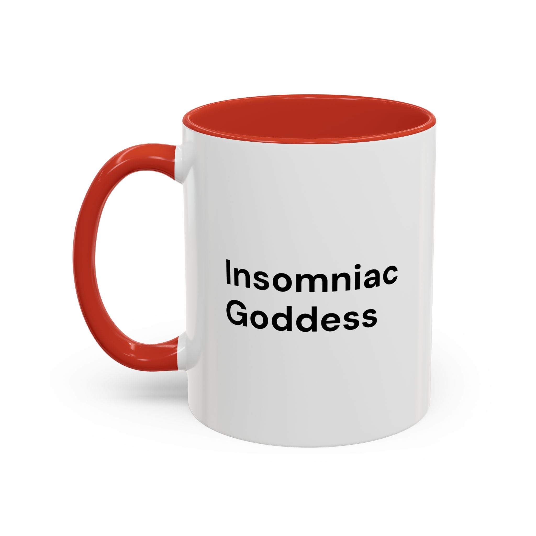 Insomniac Goddess Accent Coffee Mug — Funny Menopause Night Waking Gift
