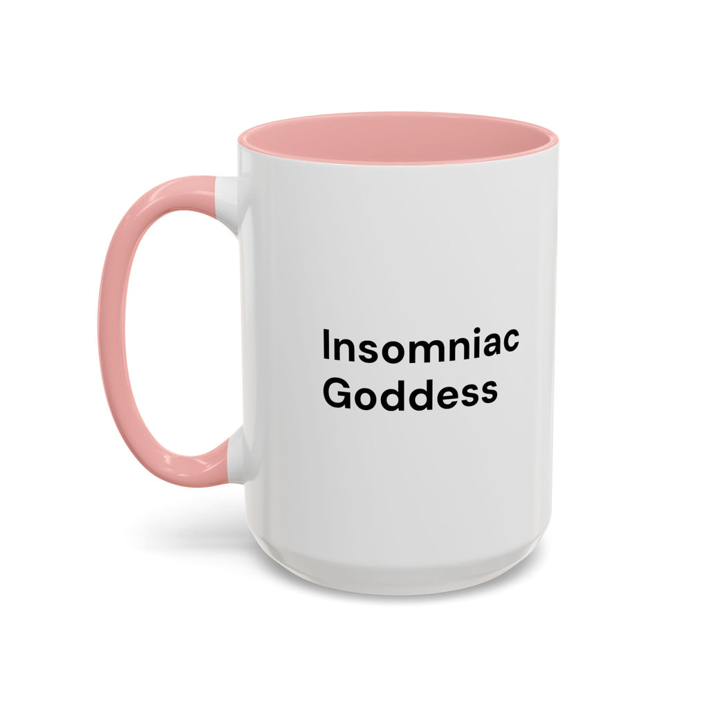 Insomniac Goddess Accent Coffee Mug — Funny Menopause Night Waking Gift