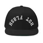 Flat Bill Cap — Embroidered 'Hot Flash' Retro Arch Hat